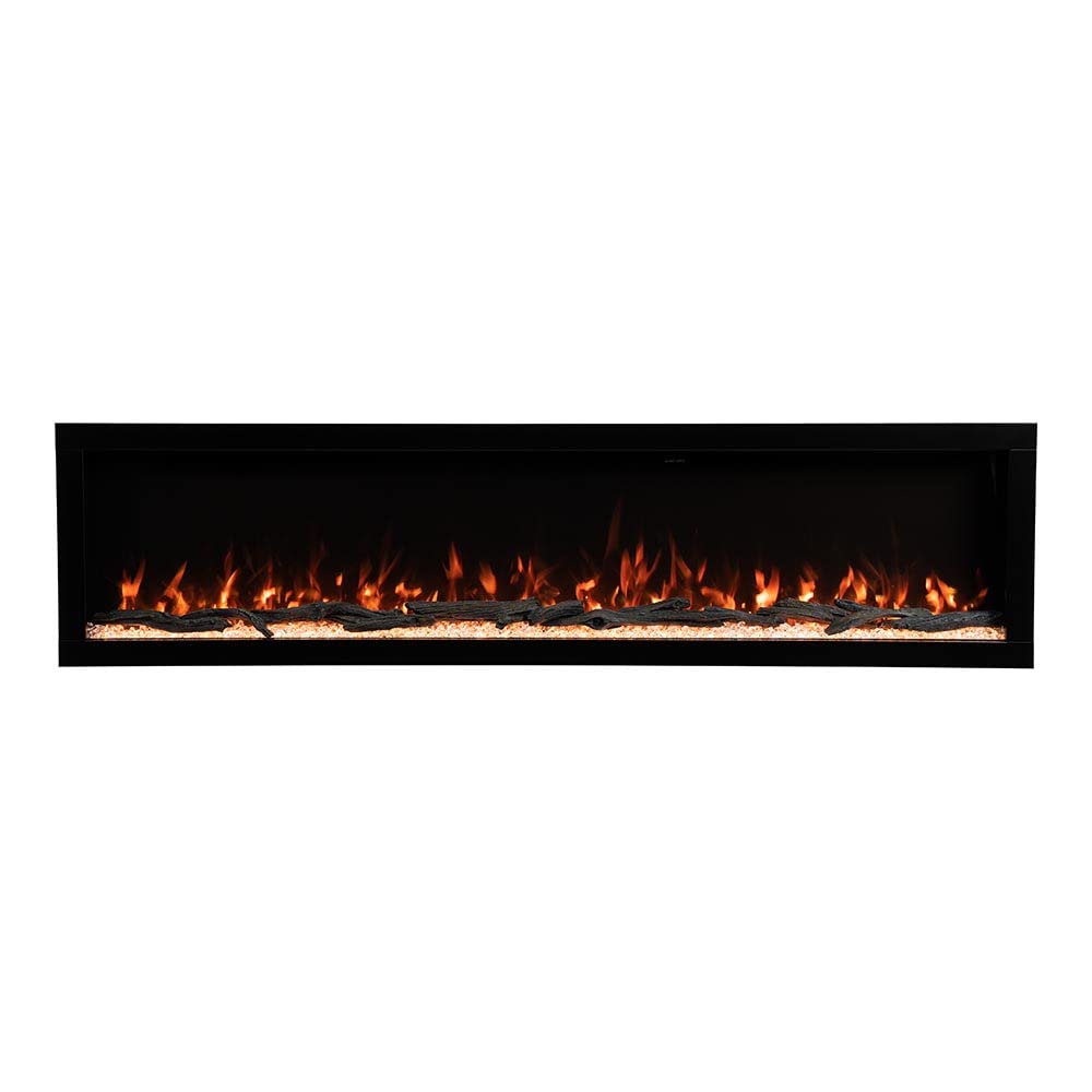 Modern Ember Highmark 72 Inch Smart Linear Electric Fireplace - Premium Flame with 10 Colors, Sleek Hidden Vent Design, Install Recessed in-Wall or Wall-Mount, WiFi and Voice-Enabled Modern Ember