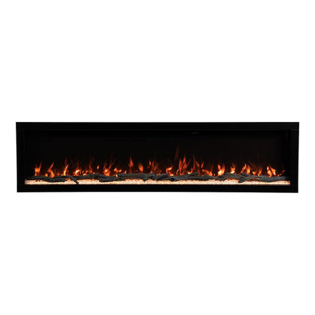 Modern Ember Highmark 72 Inch Smart Linear Electric Fireplace - Premium Flame with 10 Colors, Sleek Hidden Vent Design, Install Recessed in-Wall or Wall-Mount, WiFi and Voice-Enabled Modern Ember