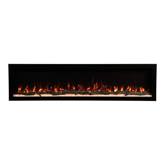 Modern Ember Highmark 72 Inch Smart Linear Electric Fireplace - Premium Flame with 10 Colors, Sleek Hidden Vent Design, Install Recessed in-Wall or Wall-Mount, WiFi and Voice-Enabled