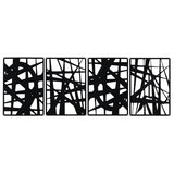Bdor Decorative Metal Panels, Set of 4, 10.98" x 15.94", Modern Geometric Design, Black Metal Wall Art, Room Dividers, Architectural Elements for Home and Office Décor Bdor