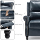 DREAMSIDEA Faux Leather Recliner Chair, Modern Pushback Armchair with Adjustable Backrest & Footrest for Bedroom, Living Room