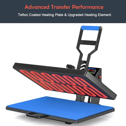 Delclynee 16" x 24" Slide Out (12.25") Heat Press Machine for T Shirts, Clamshell Pull Out Lower Platen, Industrial-Quality Digital Sublimation Printer for Heat Transfer Vinyl Delclynee