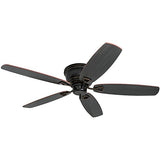 Honeywell Ceiling Fans Glen Alden, 52 inch Classic Flush Mount Indoor Ceiling Fan with No Light, Pull Chain, Quick-2-Hang Dual Finish Blades, Reversible Motor - 50516-01 (Oil Rubbed Bronze) Honeywell Ceiling Fans