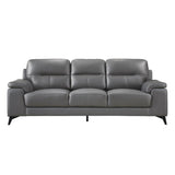 Homelegance 89" Leather Sofa, Dark Gray Homelegance