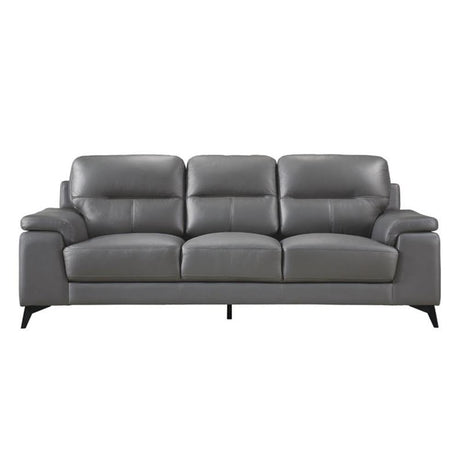 Homelegance 89" Leather Sofa, Dark Gray Homelegance