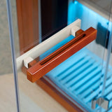 Woodbridge Infrared Home Sauna Room 2 Person Japanese Cedar Indoor Sauna with 7 Carbon Heaters, Red Light Therapy, Bluetooth Speaker, Intelligent Control Panel, Tempered Glass & Top Vent WOODBRIDGE