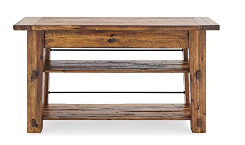 Alaterre Furniture Durango 54" L Industrial Wood Console Table with Two Shelves - WoodArtSupply