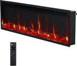 68 Inch Recessed Electric Fireplace with Remote Control, Wall Mounted Electric Fireplace Insert with Heater, Low Noise Fireplace with Timer, 12 Flame Colors, Adjustable Brightness, 750/1500W IDEALHOUSE