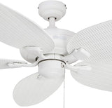 Honeywell Ceiling Fans Duval 52 Inch Ceiling Fan, Quick 2 Hang Indoor/Outdoor Ceiling Fan with Pull Chain, Tri-Mount 5 Blade Tropical Design, ETL Damp Rated, White (50206-01) Honeywell Ceiling Fans