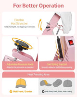 VEVOR Hat Heat Press Machine, with 2pcs Interchangeable Platens, Precise Temperature and Time Control, Hat Press for HTV Iron On and Sublimation Projects, for Caps, Headbands, Cuffs, Face Masks, Pink VEVOR