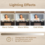 IRONCK Vanity Makeup Desk Set with LED Lighted Mirror & Power Outlet, 7 Drawers Bedroom Vanities Table with Stool,Black IRONCK