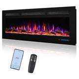 Valuxhome 50" WiFi Modern Recessed and Wall Mounted Electric Fireplace Heater for Living Room,Timer, Overheating Protection, 5100BTU,Touch Screen, Black Valuxhome
