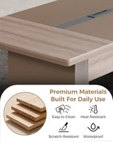 Huariifowm 142" Conference Table for 10–12, Large Rectangular Meeting Table with Dual Cable Management Boxes & 1.6" Thick Top, Modern Wood Boardroom Table for Office Conference Room Huariifowm