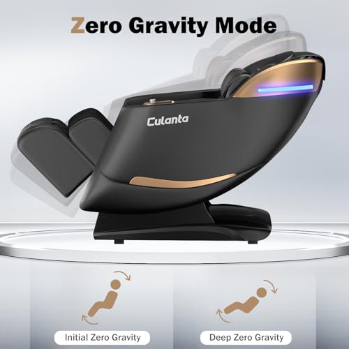 Culanta Massage Chair Full Body, Zero Gravity SL-Track Shiatsu Massage Recliner Chair with Body Scan, Airbags, Foot Rollers, Deep Yoga Stretch, Heating (U1-Black) Culanta