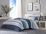 Nautica - Queen Blanket, Ring Spun Cotton Bedding, Medium-Weight for All Seasons, Oeko-Tex Certified (Chevron Navy) Nautica