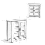 SIMPLIHOME Burlington SOLID WOOD 30 inch Wide Transitional Low Storage Cabinet in Mahogany Brown for the Living Room, Entryway and Family Room SIMPLIHOME