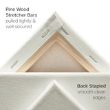 KINGART 810-2 Large White 24" x 36" Stretched Artist Canvas, Pack of 2, Gesso Primed - 100% Cotton Rectangular Canvases, 5/8" Profile, Art Supplies for Oil and Acrylic Painting KINGART