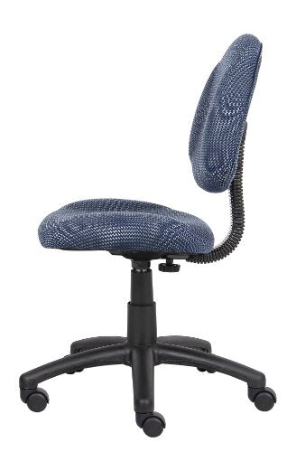 Boss Office Products B315-BE Perfect Posture Delux Fabric Task Chair Without Arms in Blue, 250 Boss Office Products