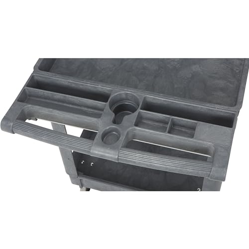 Ironton 500-Lb. Capacity 2 Tray Utility Cart, Maintenance-Free Structural Foam Construction Cargo Pushcart, Scratch Resistant, Easy to Clean Service Ironton