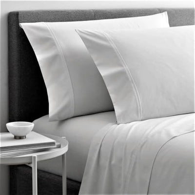 Cottingon 4 Piece Full XL Dorm Bedding Set for College, 100% Long Staple Premium Egyptian Cotton, Soft Bed Sheets, Fits Upto 15" Deep Mattress 54"X80" Extra Long, White