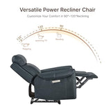 KISLOT Leather Recliner Chair for Adults Wall Hugger RV Recliner with USB Charging Ports Electric Power Reclining Sofa for Living Room Home Theater Seating Bedroom