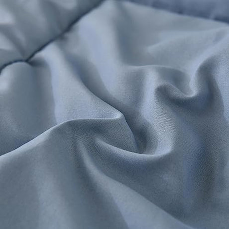 Cottolester Boho Comforter Set King Size Light Blue Comforter Set 8 Piece Bed in a Bag Striped Paisley Bedding Sets Cottolester