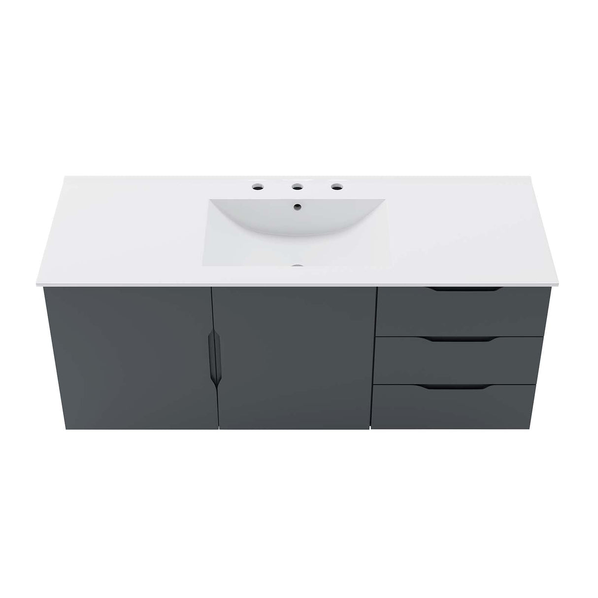 Modway Vitality 48" Single Sink Wall-Mount Bathroom Vanity in Gray White, 47.5 x 47 x 50 Modway
