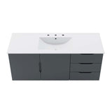 Modway Vitality 48" Single Sink Wall-Mount Bathroom Vanity in Gray White, 47.5 x 47 x 50 Modway