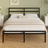 Lutown-Teen 12 Inch Full Bed Frame with Headboard and Footboard, Classic Metal Platform Full Size Bed Frame, Under Bed Storage, No Box Spring Needed, Easy Assembly, Noise Free, Black Lutown-Teen