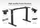 Claiks Dual Motor Standing Desk Frame, Electric Stand Up Desk Legs Frame Workstation Up to 63",T-Shaped Adjustable Standing Computer Desk for Home and Office, (Black Frame only) Claiks