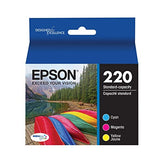 EPSON 220 DURABrite Ultra Ink Standard Capacity Color Combo Pack (T220520-S) Works with WorkForce WF-2630, WF-2650, WF-2660, WF-2750, WF-2760, Expression XP-320, XP-420, XP-424 Epson