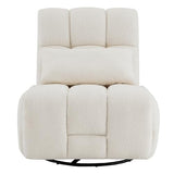 Watson & Whitely Oversized Power Recliner Chair for Adults, Swivel Rocker Recliner Chair with Lumbar Support, Ultra-Comfy Glider Recliner for Living Room Theater Seating Single Sofa, Cream