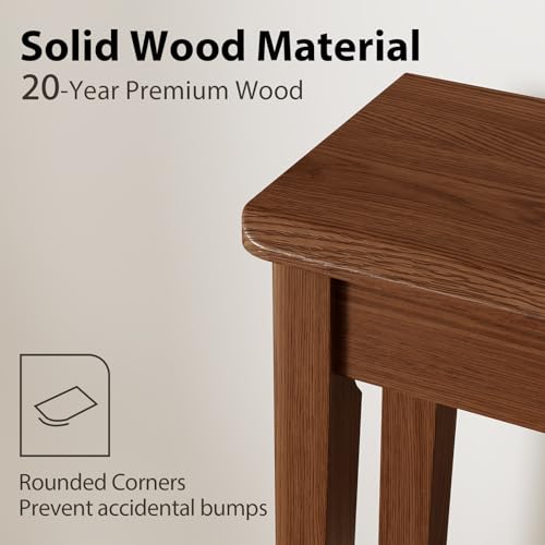 AQIMUELE Wood Console Table with Drawers, Mid Century Modern Console Table Walnut for Entryway, Living Room, Hall Way. AQIMUELE