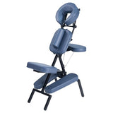 Professional Portable and Lightweight Tattoo/Massage Chair by Master Massage - Folding Aluminum Frame with Adjustable Features and Wheeled Carrying Case, Blue Master Massage Equipment