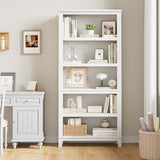 GarveeHome 71" Tall Bookcase w/Adjustable Shelves 31.5in Width Wooden Bookshelf 5 Tier Farmhouse Bookshelves Vintage Bookcase for Living Room Office Library GarveeHome