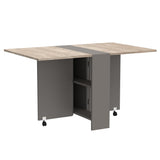 Tiptiper Folding Dining Table with 2 Storage Racks, Drop Leaf, 6 Wheels, Multifunction Expandable Table for Kitchen, Bedroom, Living Room Tiptiper