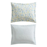 Laura Ashley - King Comforter, Soft Reversible Bedding Set, Includes Matching Shams with Bonus Euro Shams & Throw Pillows, Farmhouse Home Decor (Nora Blue, King) Laura Ashley