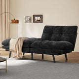 YITAHOME Futon Sofa Bed with 3-Position Adjustable Backrest & Armrests, Upholstered Loveseat Couch Bed, Expandable Foldable Design for Living Room, Bedroom, Small Apartments, Black YITAHOME