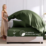 CozyLux King Size Comforter Set Olive Green - 7 Pieces Bed in a Bag King, Luxury Soft Bed Set for All Seasons, Bedding Set with Down Alternative Comforter, Sheets, Pillowcases & Shams CozyLux