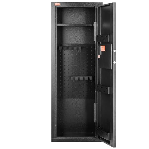 VEVOR 6-8 Rifles Gun Safe, Rifle Safe with Lock & Digital Keypad, Quick Access Tall Gun Storage Cabinet with Removable Shelf, Rifle Cabinet for Home Rifle and Shotguns