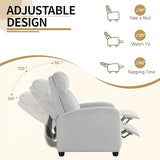 Yaheetech Recliner Chair Corduroy Recliner Sofa with Lumbar Support High-Density Foam & Pocket Springs, Push Back Armchair for Living Room Bedroom Home Theater Light Gray