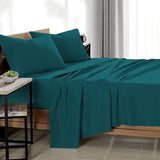 Hotel Bedding Queen Size Set Luxury 4-Piece Sheets 800 Thread-Count 100% Egyptian Cotton Sheet Single Ply Long-Staple Yarns Sateen Weave Fits Mattress Upto 16'' Deep Pocket Bed Sheet(Teal) Bluemoon Homes