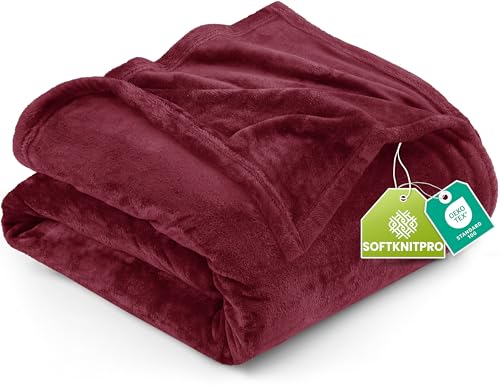 Utopia Bedding Fleece Blanket King Size Burgundy 300GSM Luxury Anti-Static Fuzzy Soft Microfiber Bed Blanket (90x102 Inch) Utopia Bedding