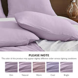 EMME Muslin Cotton Duvet Cover Set Lavender Queen Size Linen Like Soft Breathable Lightweight Summer Comforter Cover Set with Zipper Closure (Lavender, Queen, 90"x90") EMME