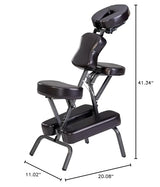 Master Massage Bedford Portable Massage Chair - Lightweight with Carrying Bag - Tattoo Height Adjustable Folding Face Cradle SPA (Coffee) Master Massage Equipment
