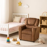 Naomi Home Suri Kids Recliner Chair with Cup Holder & Footrest, Brown Microfiber - Cozy Lounge for Toddlers & Children Naomi Home