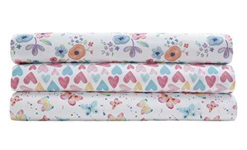 MALLARY BY MATTHEW Kids Super Soft-Soft 100% Microfiber Print Sheet, Watercolor Hearts Print, Queen MALLARY BY MATTHEW