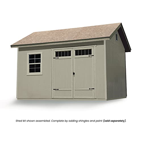 Handy Home Products Beachwood 10x12 Do-it-Yourself Wooden Storage Shed with Floor Tan - WoodArtSupply