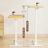 FLEXISPOT Mobile Standing Desk with Wheels Pneumatic Laptop Desk Rolling Computer Cart Movable Height Adjustable Small Sit Stand Desk Computer Workstations Home Use(31.5" W x 17.7" D, Maple) FLEXISPOT