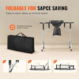 VEVOR Portable Manicure Table, Foldable Nail Table with Electric Dust Collector, Moveable Nail Tech Desk & 4 Wheels, 3 Dust Bags, Bendable LED Lamp, VEVOR